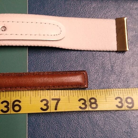 Stylish Leather Belt Trio Red White Brown - Picture 4 of 12